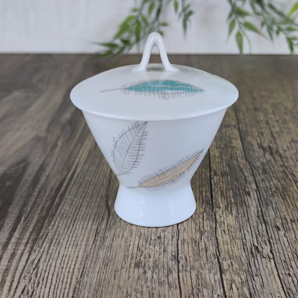 Rosenthal Studio Linie: Form 2000 Bunte Blatter Suikerpot met Deksel