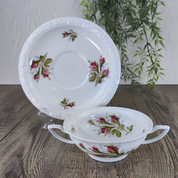Rosenthal Maria Moosrose Kontinental Soepkom met schotel I