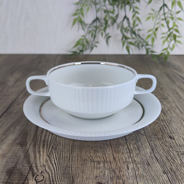 Rosenthal Studio Linie: Modulation Platinband Soepkom met Schotel