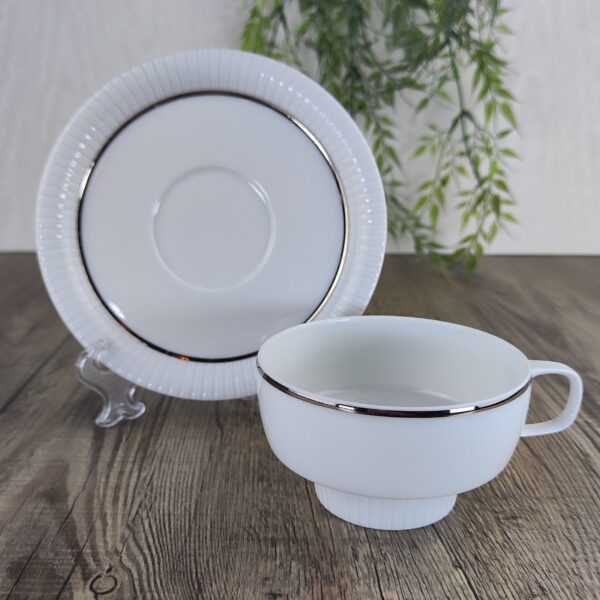 Rosenthal Studio Linie: Modulation Platinband Theekop met Schotel