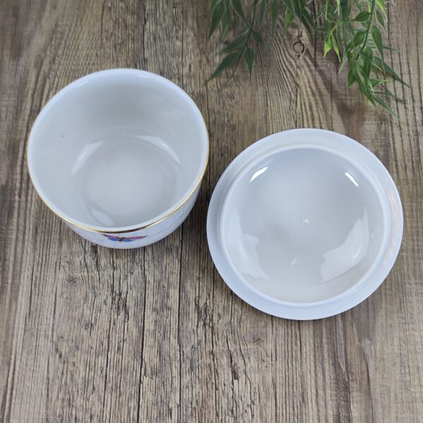 Herend Rothschild Bird 662 Bonbonnierre rond met Deksel (roosje lichte schade) 3