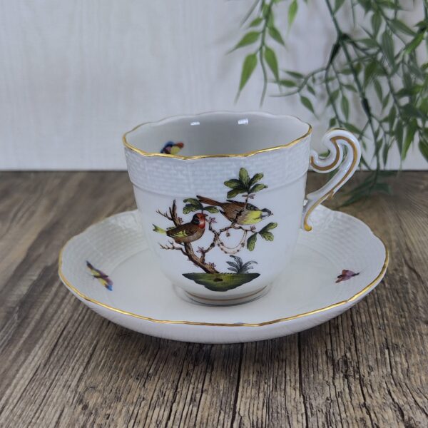 Herend Rothschild Bird 706 Koffiekop en Schotel 1