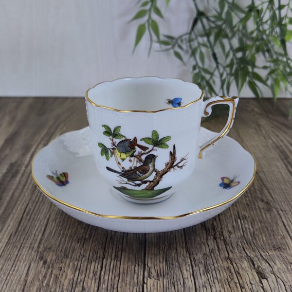 Herend Rothschild Bird 707 Koffiekop en Schotel 1