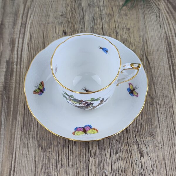 Herend Rothschild Bird 707 Koffiekop en Schotel 2