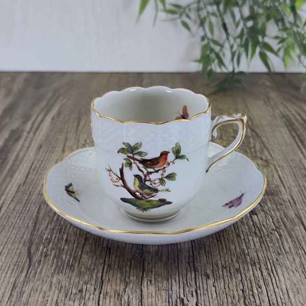 Herend Rothschild Bird 711 Mokka Espresso Kop en Schotel 1