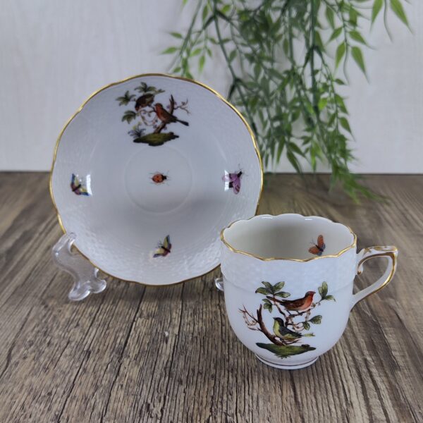 Herend Rothschild Bird 711 Mokka Espresso Kop en Schotel 3