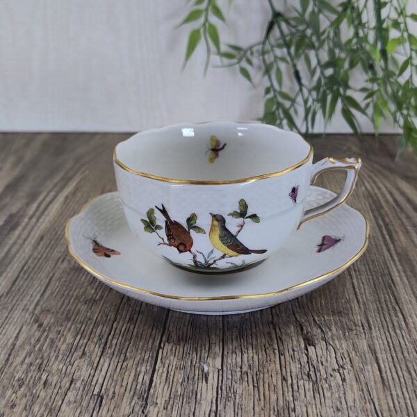 Herend Rothschild Bird 724 Theekop en Schotel 1