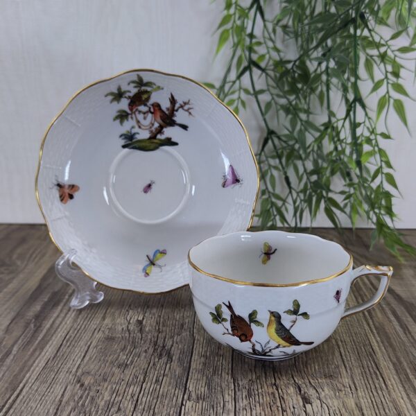 Herend Rothschild Bird 724 Theekop en Schotel 3