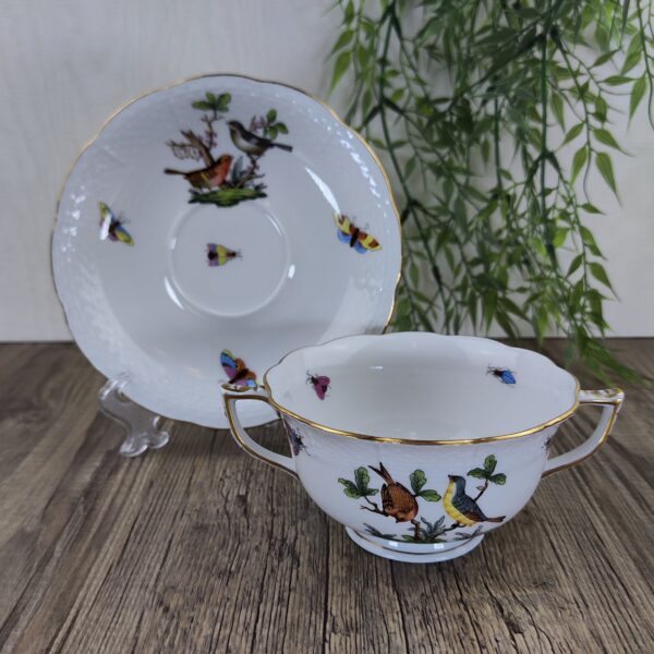 Herend Rothschild Bird 750 Soepkom met Schotel 3