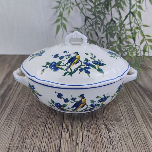 Villeroy & Boch Phoenix Blau Terrine Dekschaal met Deksel klein 1 Villeroy & Boch Phoenix Blau Terrine Dekschaal met Deksel klein 1