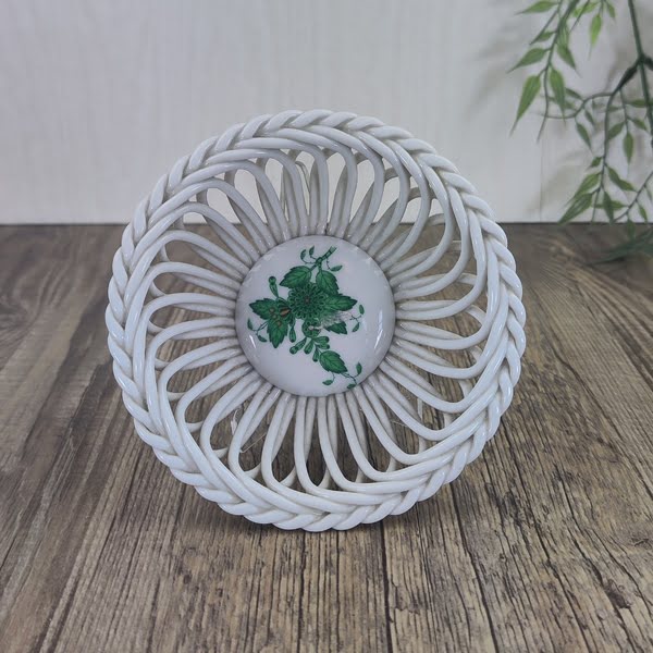 Herend Apponyi Green Vlechtwerkschaaltje 11,7cm 7372 1