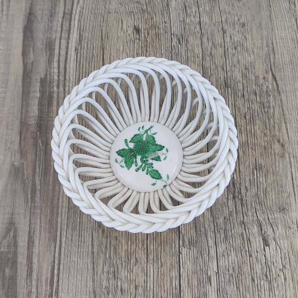 Herend Apponyi Green Vlechtwerkschaaltje 11,7cm 7372 3