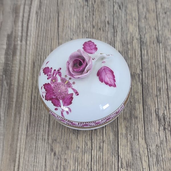 Herend Apponyi Pink Bonbonniere rond met Deksel 6153 2