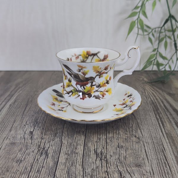 Royal Albert Woodland Series Dameskop & schotel ‘Robin’ 1