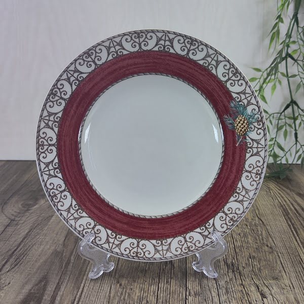Wedgwood Sarah’s Garden Gebaksbordje Dennenappel Rood 1