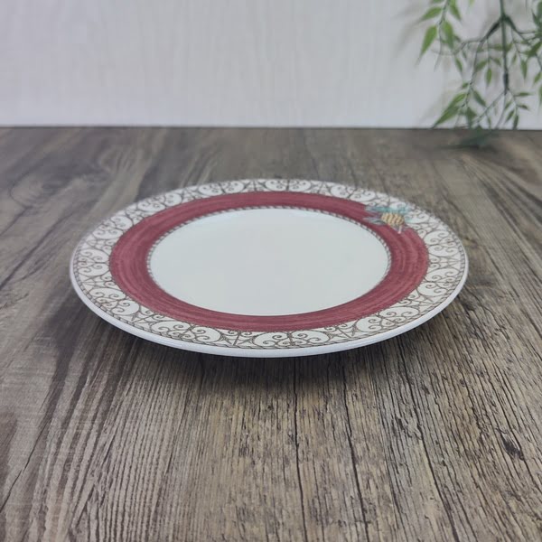 Wedgwood Sarah’s Garden Gebaksbordje Dennenappel Rood 2