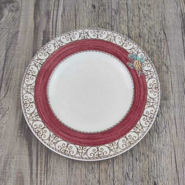 Wedgwood Sarah’s Garden Gebaksbordje Dennenappel Rood 3