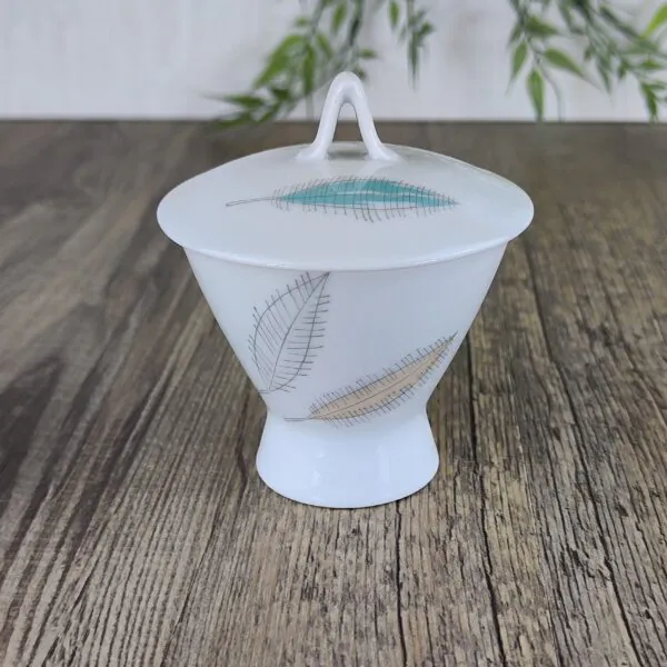 Rosenthal Studio Linie: Form 2000 Bunte Blatter Suikerpot met Deksel Rosenthal Studio Linie: Form 2000 Bunte Blatter Suikerpot met Deksel