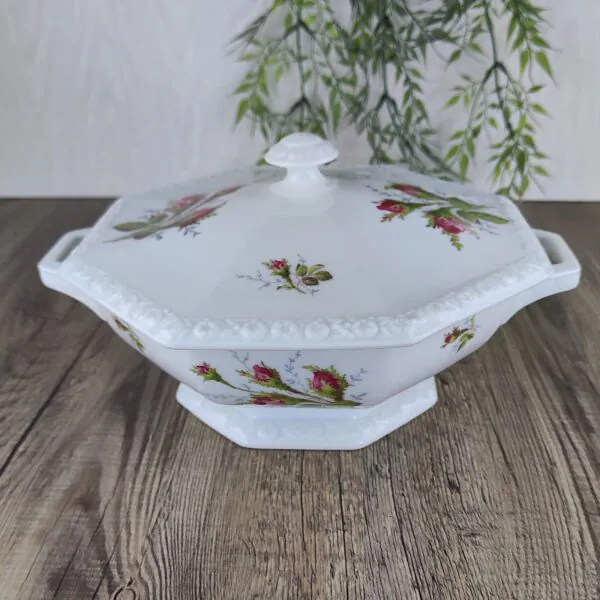 Rosenthal Maria Moosrose Kontinental Dekschaal met Deksel Rosenthal Maria Moosrose Kontinental Dekschaal met Deksel