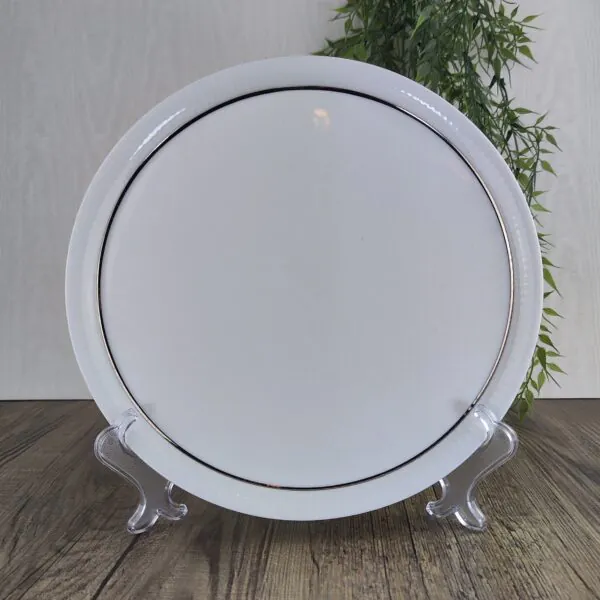 Rosenthal Studio Linie: Modulation Platinband Taartbord / Serveerschaal rond Rosenthal Studio Linie: Modulation Platinband Taartbord / Serveerschaal rond