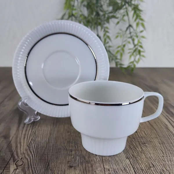Rosenthal Studio Linie: Modulation Platinband Koffiekop met Schotel