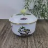 Herend Rothschild Bird 662 Bonbonnierre rond met Deksel (roosje lichte schade) 1