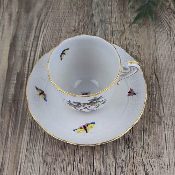 Herend Rothschild Bird 706 Koffiekop en Schotel 2