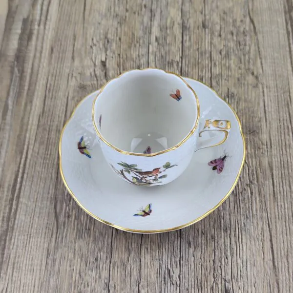 Herend Rothschild Bird 711 Mokka Espresso Kop en Schotel 2