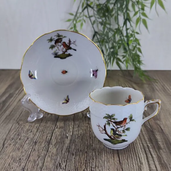 Herend Rothschild Bird 711 Mokka Espresso Kop en Schotel 3