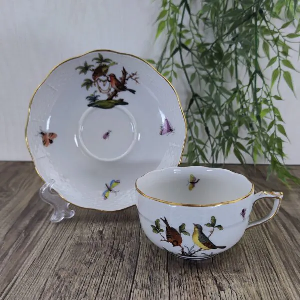 Herend Rothschild Bird 724 Theekop en Schotel 3