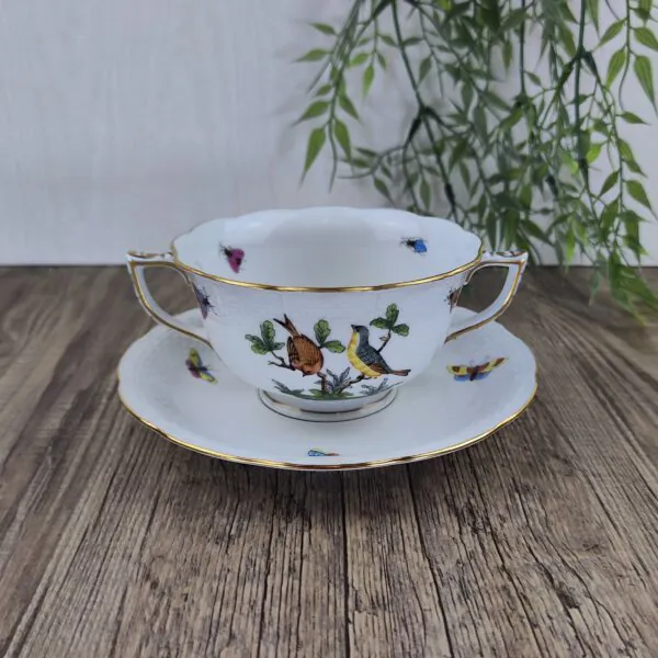 Herend Rothschild Bird 750 Soepkom met Schotel 1 Herend Rothschild Bird 750 Soepkom met Schotel 1