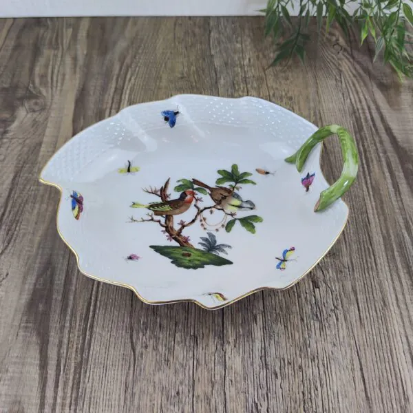 Herend Rothschild Bird 7752 Bonbonniere Bladvorm Type 1 3