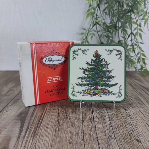Spode Christmas Tree Pimpernel Onderzetters Acrylic set van 6 Spode Christmas Tree Pimpernel Onderzetters Acrylic set van 6