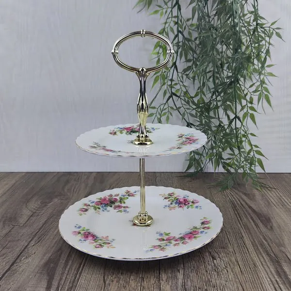 Royal Albert Moss Rose Etagère 2 laags 1 Royal Albert Moss Rose Etagère 2 laags 1