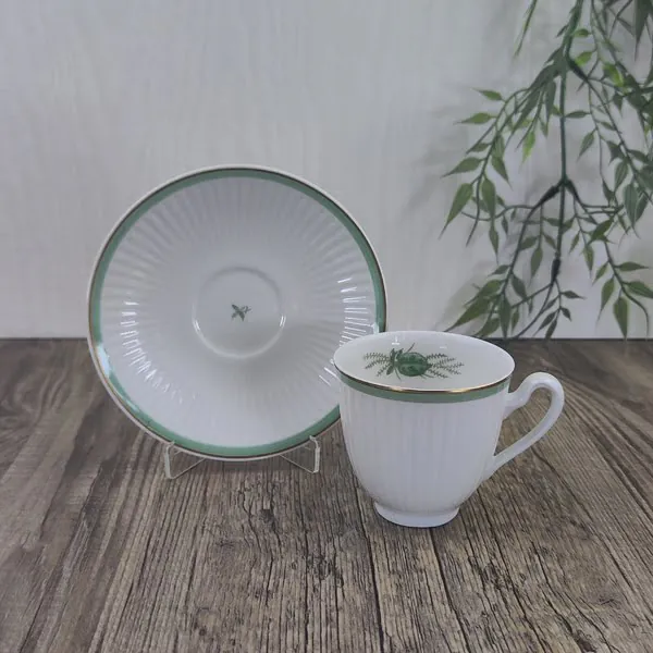 Royal Copenhagen Grøn Melodi 14087 Espresso- Koffiekop met Schotel 3