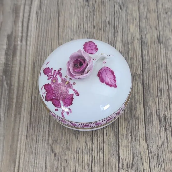 Herend Apponyi Pink Bonbonniere rond met Deksel 6153 2