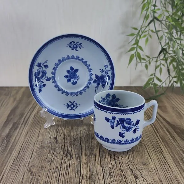 Copeland Spode Gloucester Blue Koffiekop en Schotel 3 Copeland Spode Gloucester Blue Koffiekop en Schotel 3