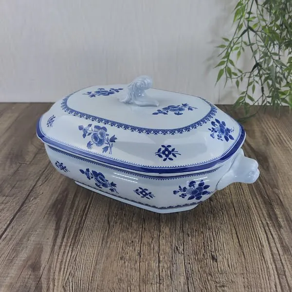 Copeland Spode Gloucester Blue Terrine Dekschaal met Deksel 1 Copeland Spode Gloucester Blue Terrine Dekschaal met Deksel 1