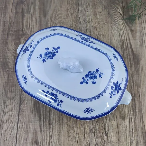 Copeland Spode Gloucester Blue Terrine Dekschaal met Deksel 2