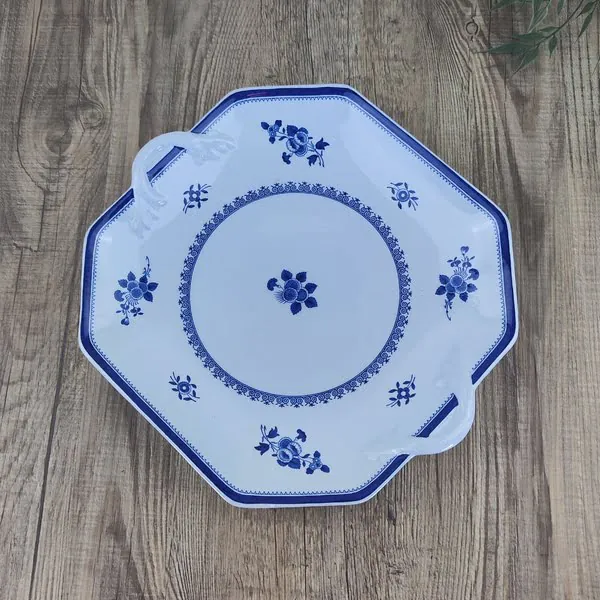 Copeland Spode Gloucester Blue Vierkante Koek Schaal 3 Copeland Spode Gloucester Blue Vierkante Koek Schaal 3