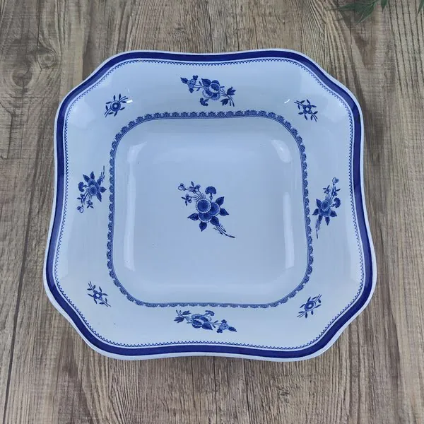 Copeland Spode Gloucester Blue Vierkante Salade Schaal 3 Copeland Spode Gloucester Blue Vierkante Salade Schaal 3