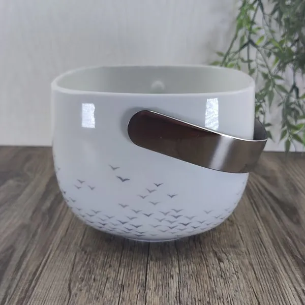 Rosenthal Studio Linie Suomi Vogelflug Dekschaal met RVS Hendel 1