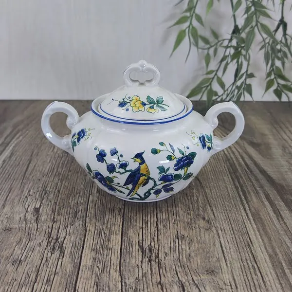Villeroy & Boch Phoenix Blau Suikerpot met Deksel 1 Villeroy & Boch Phoenix Blau Suikerpot met Deksel 1