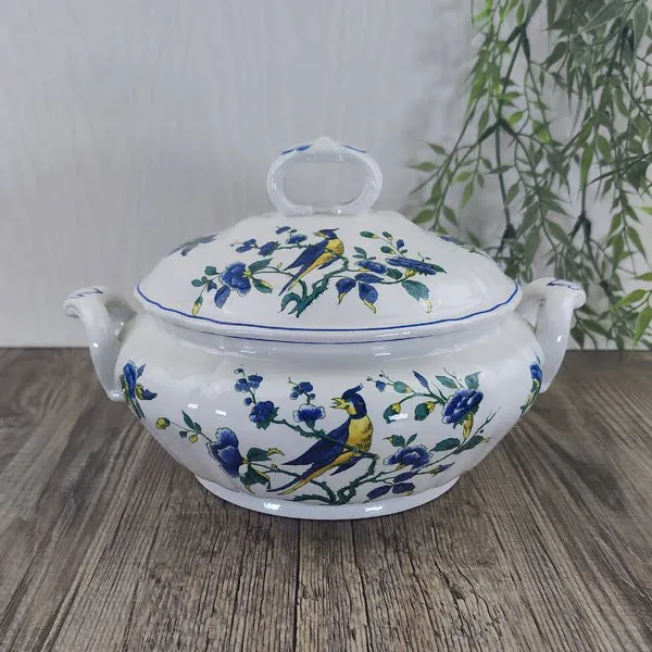 Villeroy & Boch Phoenix Blau Terrine Dekschaal met Deksel 1 Villeroy & Boch Phoenix Blau Terrine Dekschaal met Deksel 1